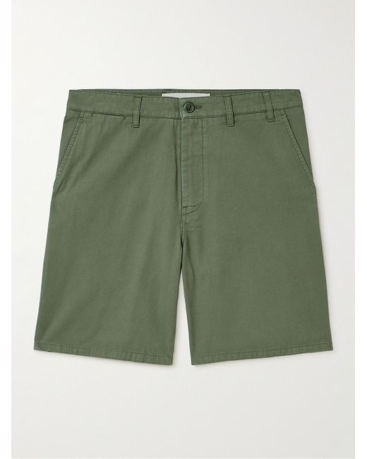 Norse Projects Green Aros Straight-leg Organic Cotton-twill Shorts for men