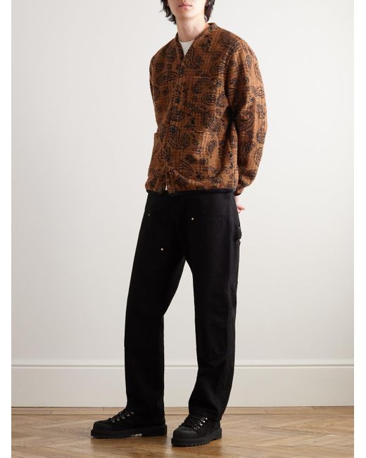 Universal Works Brown Paisley-print Fleece Jacket for men