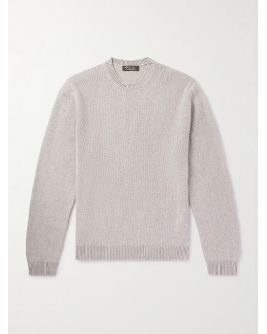 Loro Piana White Fobello Cashmere Sweater for men