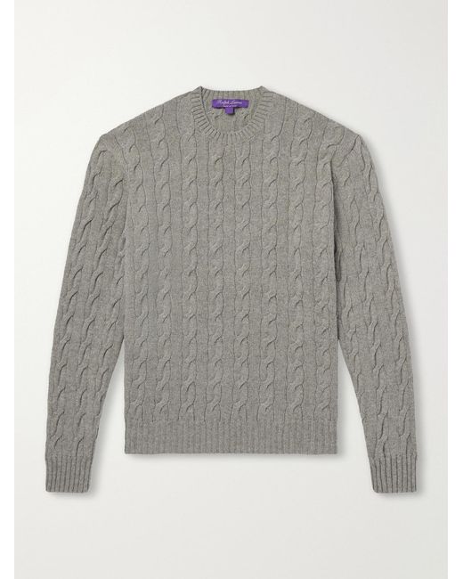 Ralph Lauren Gray Cashmere Cable-knit Sweater for men