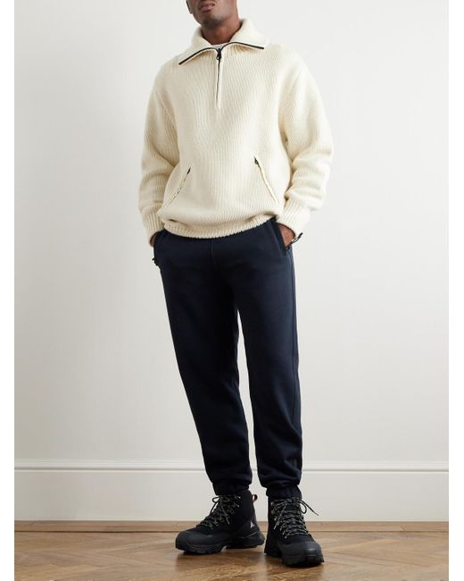 Loro Piana Blue Vogel Tapered Cotton And Cashmere-Blend Jersey Sweatpants for men