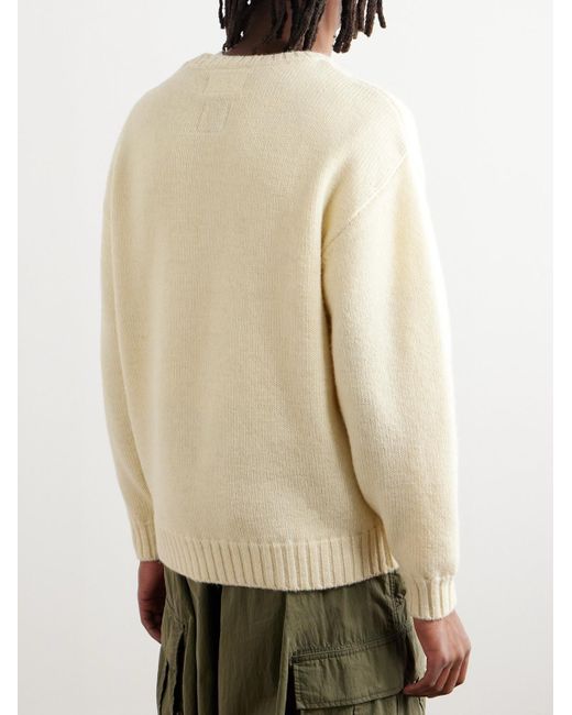 Wacko Maria Natural Intarsia Wool Sweater for men