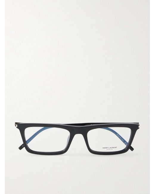 Saint Laurent Brown Squared-Frame Acetate Optical Glasses for men