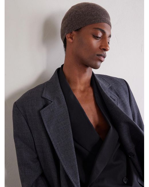 Acne Brown Kassia Logo-appliquéd Cashmere Beanie for men