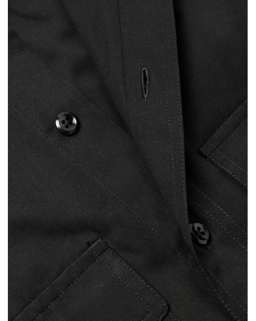Tom Ford Black Cotton And Silk-Blend Twill Shirt for men