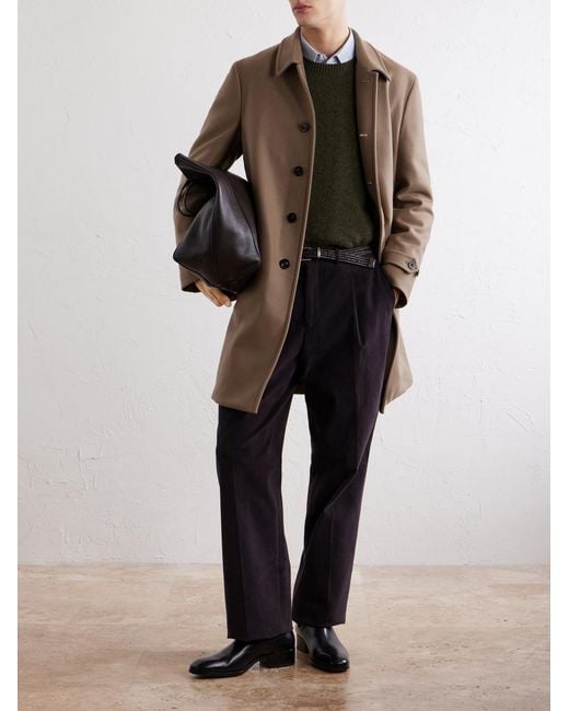 Boglioli Brown Wool-Blend Felt Coat for men