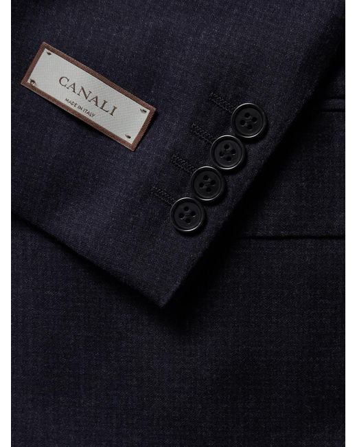 Canali Blue Checked Wool Suit Jacket for men