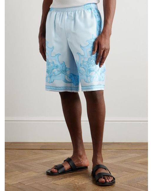 Shorts A Gamba Dritta di Versace in Blue da Uomo