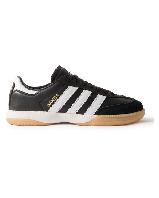Adidas Originals Black Samba Mn Suede-trimmed Leather Sneakers for men