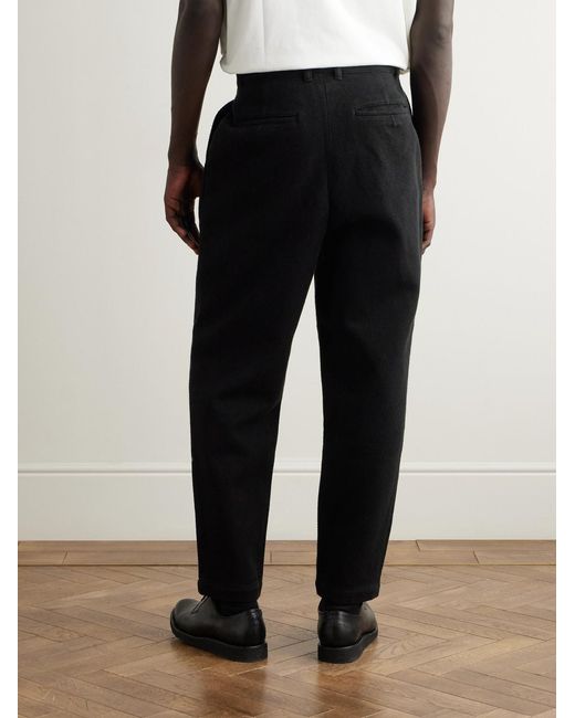 Blue Blue Japan Black Straight-Leg Sashiko Cotton Trousers for men
