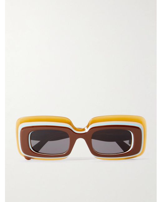 Loewe Brown Paula's Ibiza Rectangular-frame Acetate Sunglasses for men