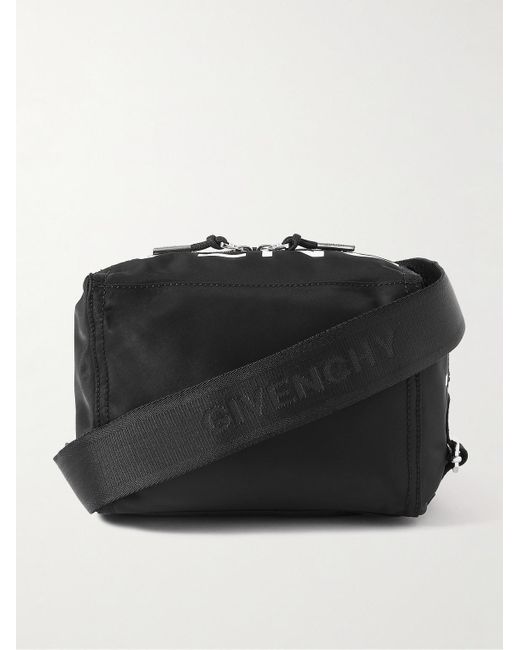 Givenchy Black Pandora Small Logo-print Shell Messenger Bag for men