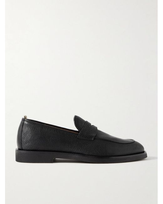 Officine Creative Black Opera Flexi 101 Deerskin Penny Loafers for men