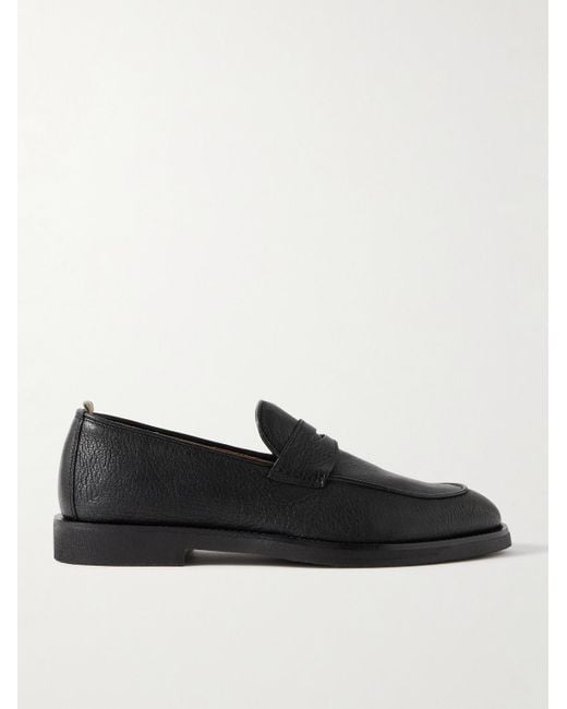 Officine Creative Black Opera Flexi 101 Deerskin Penny Loafers for men