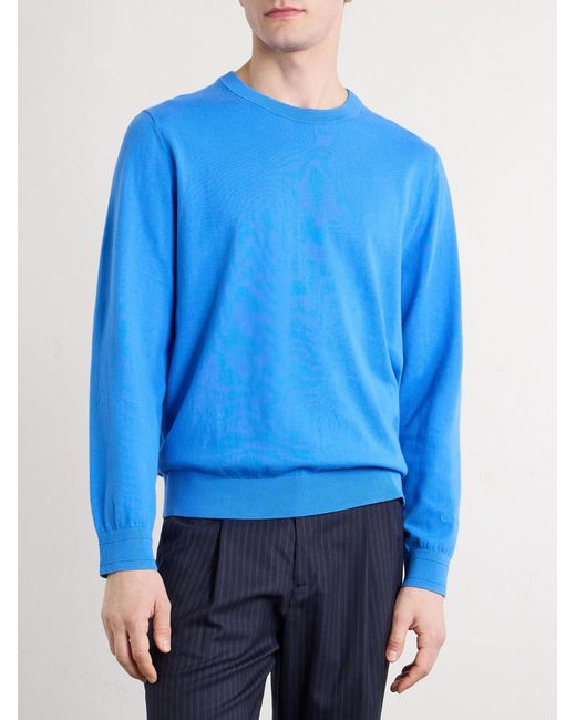 Paul Smith Blue Organic Cotton Sweater for men