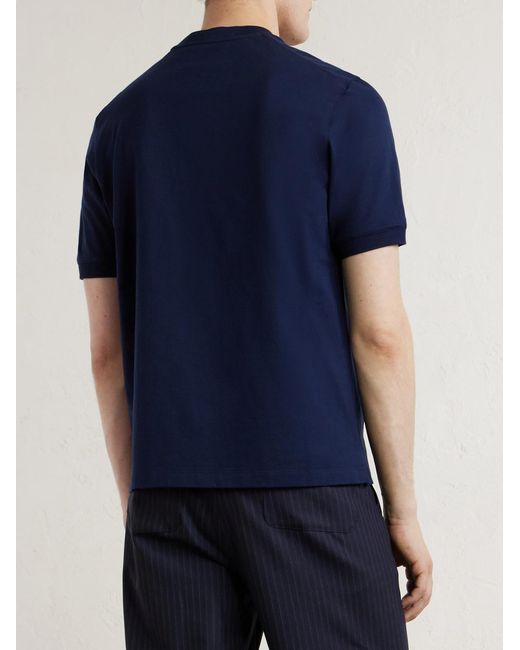 Canali Blue Cotton-Jersey T-Shirt for men
