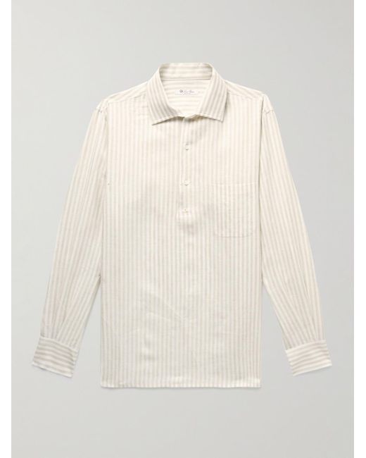 Loro Piana Natural Arizona Striped Linen Shirt for men