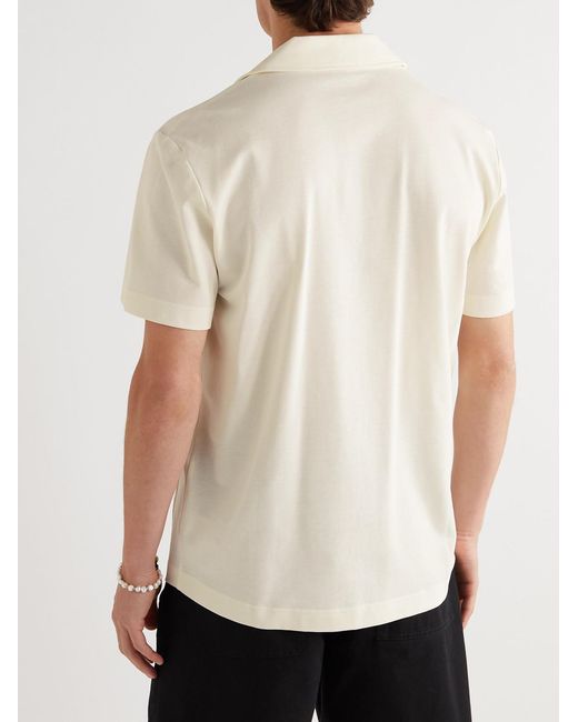 Mr P. Natural Jersey-Panelled Organic Cotton-Piqué Shirt for men