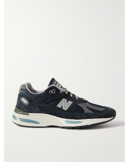 New Balance 991v2 Sneakers aus Veloursleder in Blue für Herren
