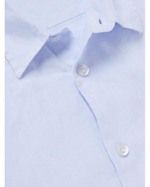Vilebrequin Caroubis Hemd aus Leinen in Blue für Herren