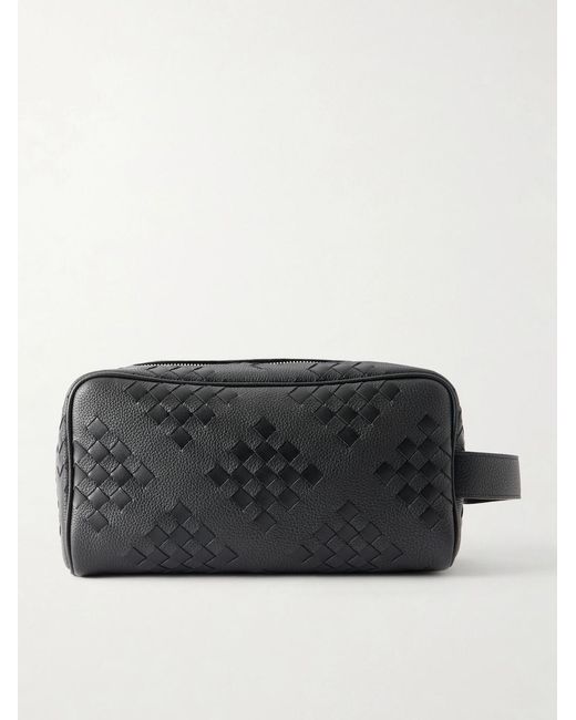 Bottega Veneta Black Diamonds Dover Intrecciato Leather Pouch for men