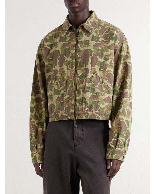Kapital Green Drizzler Reversible Herringbone Camouflage-print Cotton Blouson Jacket for men
