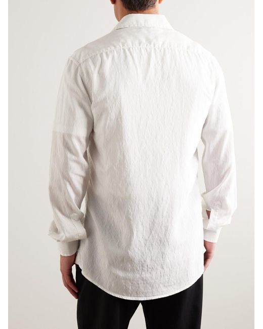 Barena White Surian Striped Modal-blend Shirt for men