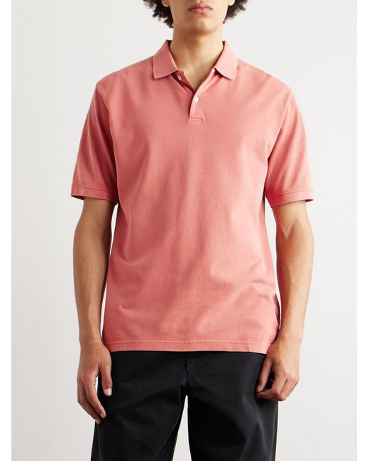 Peter Millar Sunrise Polohemd aus Baumwoll-Piqué in Stückfärbung in Pink für Herren