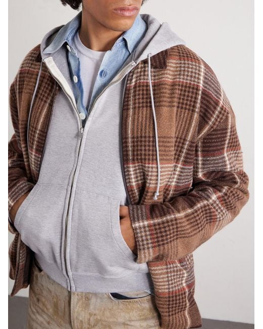 The Elder Statesman Brown Checked Cashmere Jacket for men