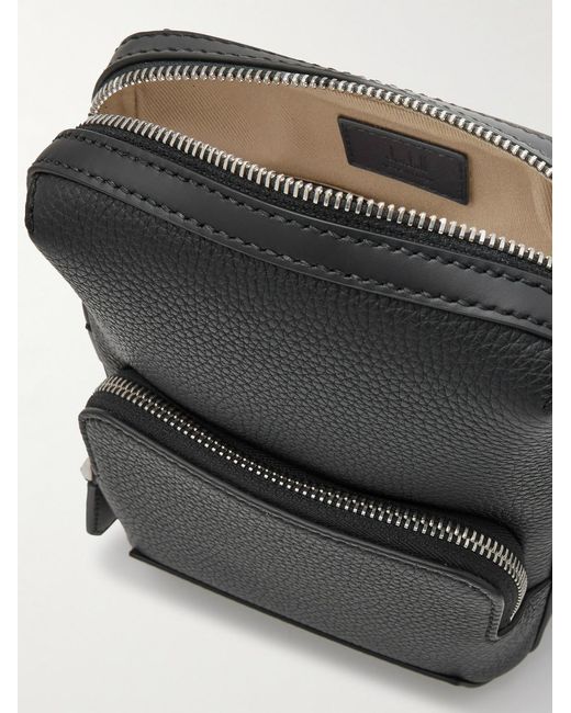 Dunhill Black 1893 Harness North South Full-Grain Leather Messenger Bag for men