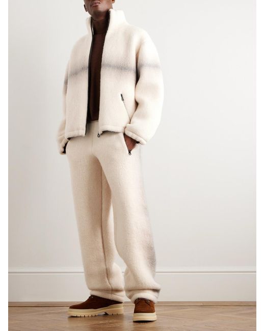 Loro Piana Natural Straight-leg Dégradé Cashmere-fleece Sweatpants for men
