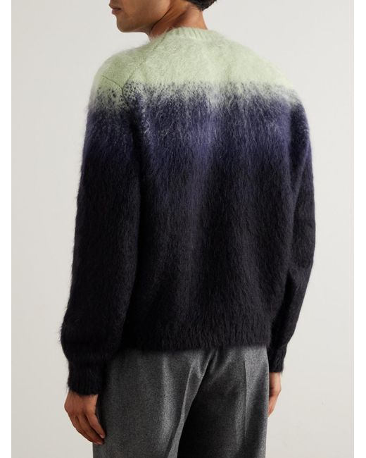 Dégradé Brushed Mohair-Blend Sweater di Jil Sander in Blue da Uomo