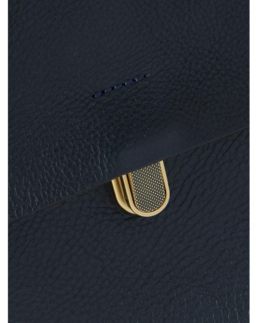 Bleu De Chauffe Black Zeppo Full-grain Leather Messenger Bag for men