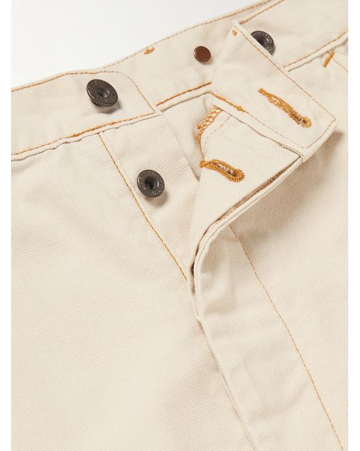 Kapital Natural Lumber Straight-leg Embroidered Cotton-canvas Cargo Trousers for men