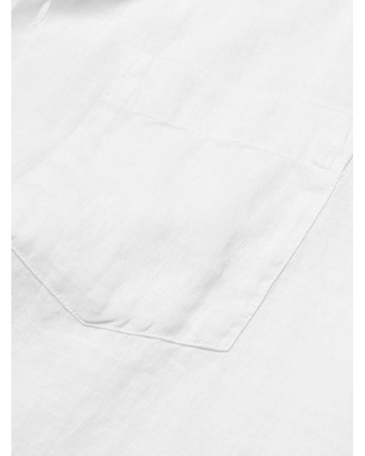 Vilebrequin White Charli Convertible-collar Linen Shirt for men