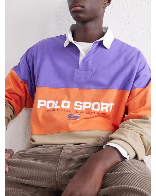 Polo Ralph Lauren Blue Logo-Print Striped Cotton-Jersey Polo Shirt for men