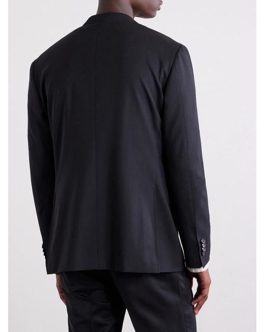 Canali Black Kei Wool-Blend Twill Suit Jacket for men