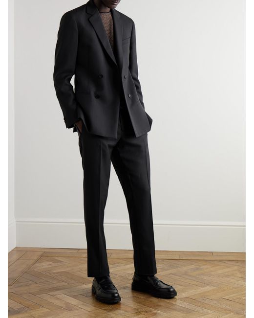 Mr P. Black Double-Breasted Woven Suit Jacket for men