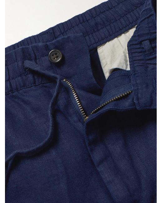 Polo Ralph Lauren Blue Straight-leg Linen Drawstring Trousers for men