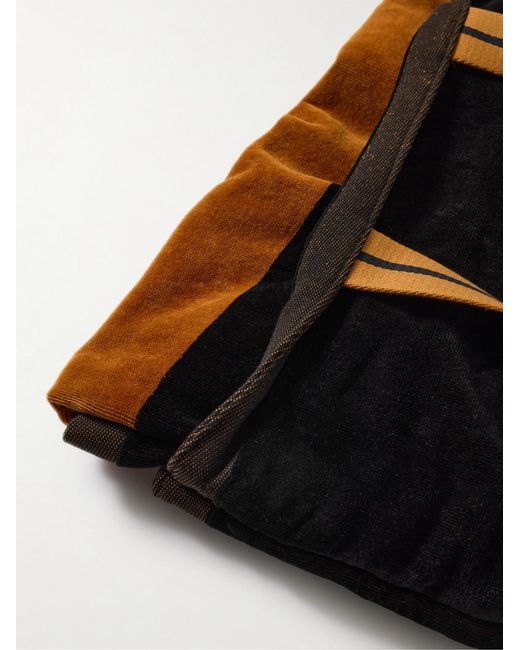 Zegna Black Logo-Embroidered Cotton-Terry Beach Towel Tote Bag for men