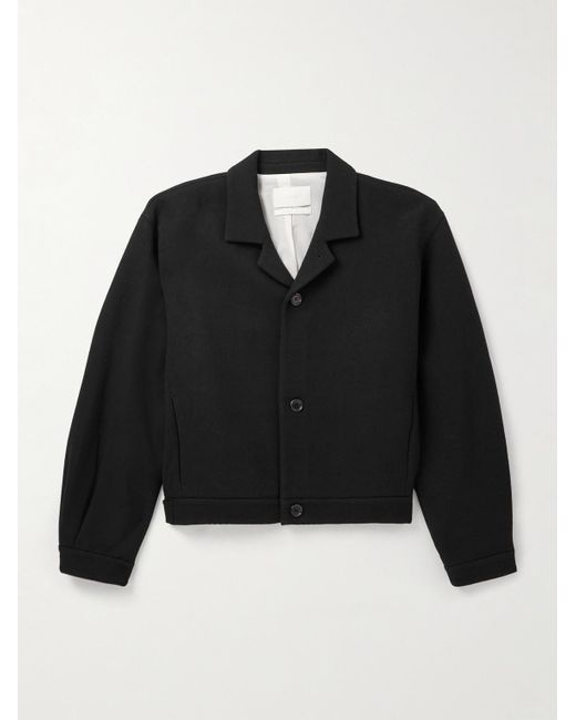 Amomento Black Cropped Wool-blend Jacket for men