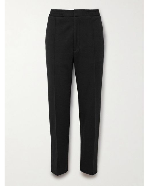 Officine Generale Black Walter Tapered Jersey Trousers for men