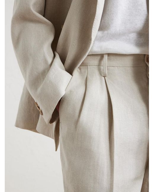 Kaptain Sunshine White Straight-leg Linen And Silk-blend Trousers for men