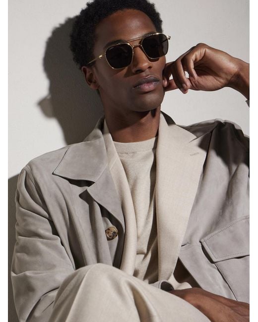 Cartier Metallic Pasha Square-frame Gold-tone Sunglasses for men