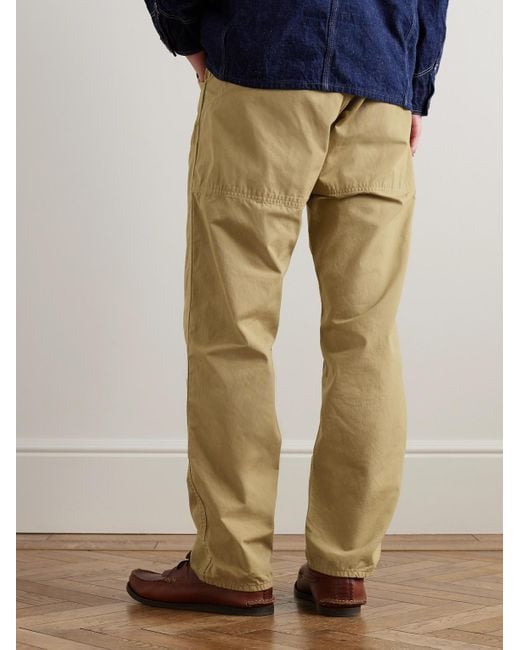 Orslow Natural Double Knee Straight-leg Cotton Trousers for men