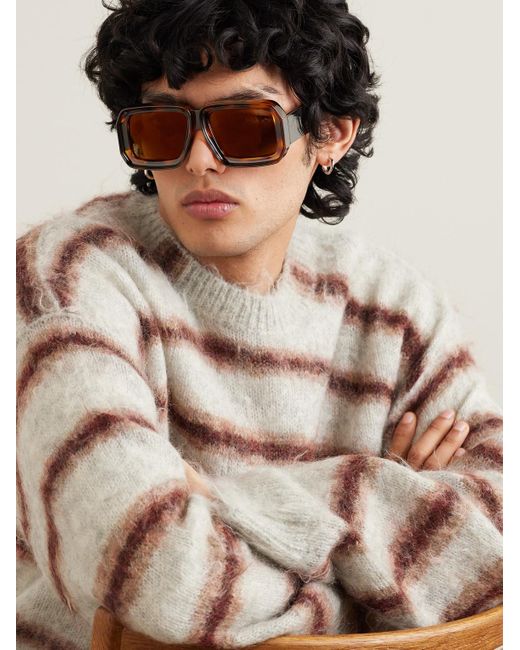 Loewe Brown Paula's Ibiza Dive Oversized Square-frame Tortoiseshell Acetate Sunglasses for men