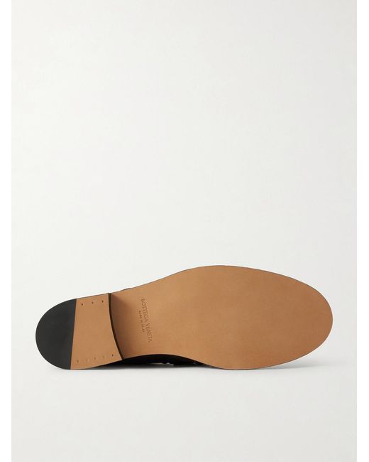 Bottega Veneta Brown Astaire Knotted Gathered Suede Loafers for men