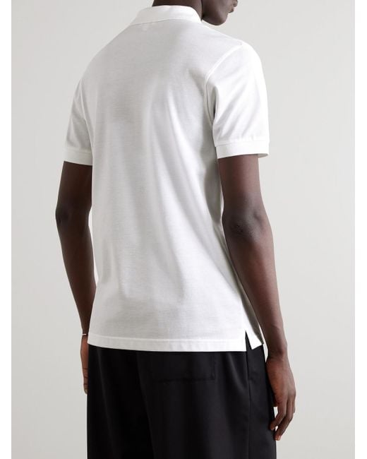 Sunspel White Cotton-Piqué Polo Shirt for men
