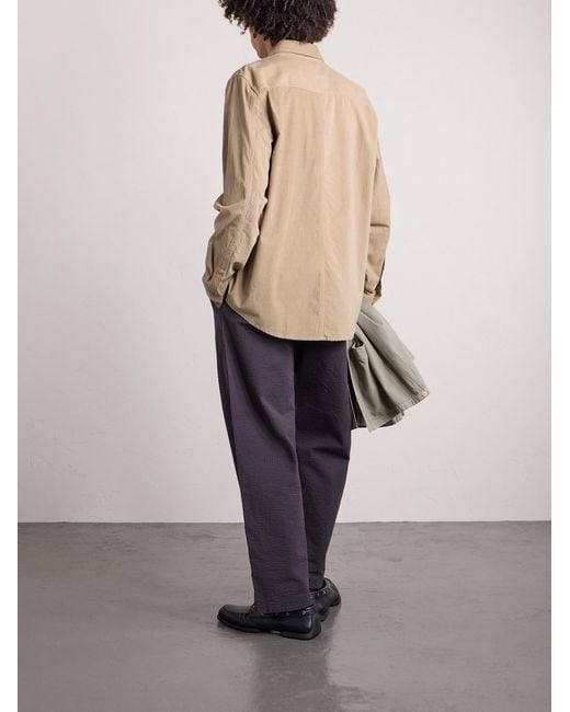 Folk Natural Direction Garment-dyed Cotton-corduroy Shirt for men