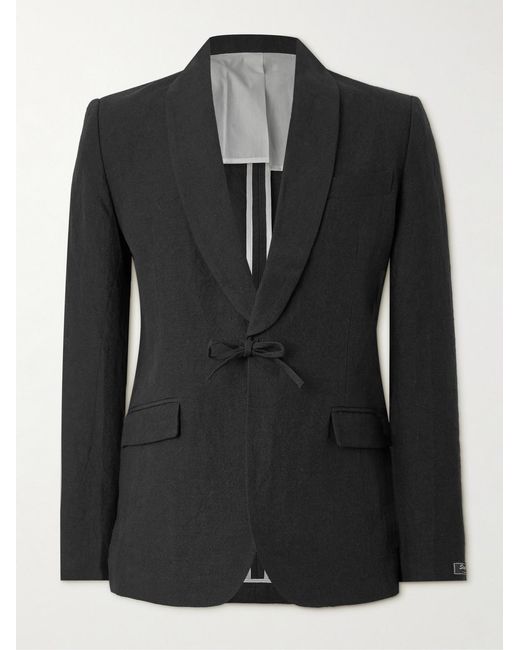 A Kind Of Guise Black Shinji Linen Suit Jacket for men